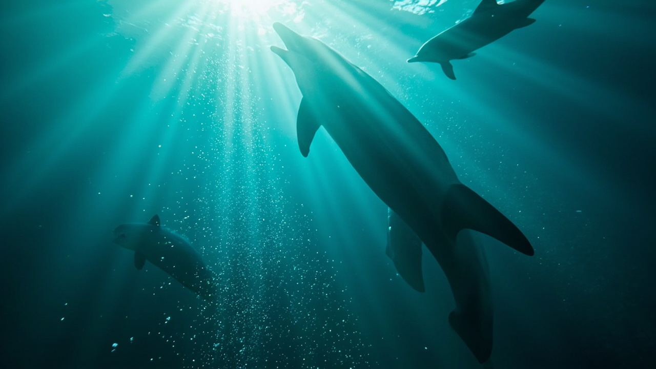 Imagen editorial generada por IA sobre El ADN en el agua ya permite medir la salud genética de poblaciones de delfines.