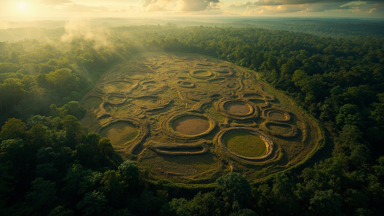 Imagen editorial generada por IA sobre La Amazonia pudo albergar mucha más población precolonial de lo que se creía.