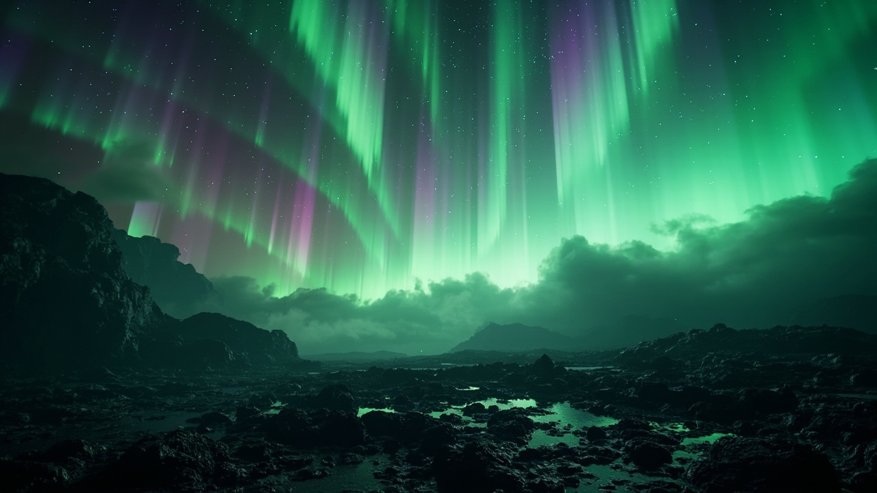 Imagen editorial generada por IA sobre Una hipótesis propone que las auroras de la Tierra primitiva concentraron química prebiótica.