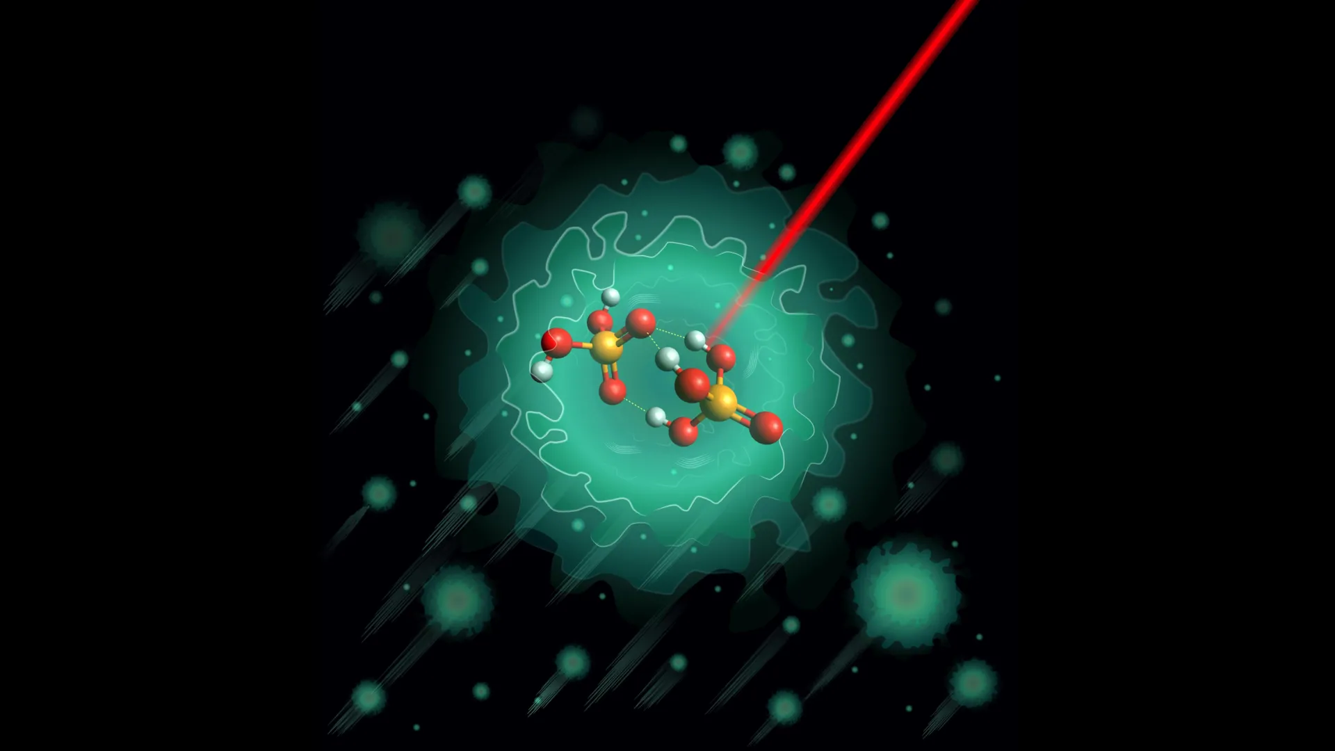 Ilustración del estudio sobre la estructura molecular que facilita el transporte de protones en compuestos fosfatados