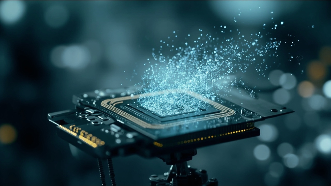 Imagen editorial generada por IA sobre Un chip de muy bajo consumo ayuda a robots diminutos a construir mapas 3D.