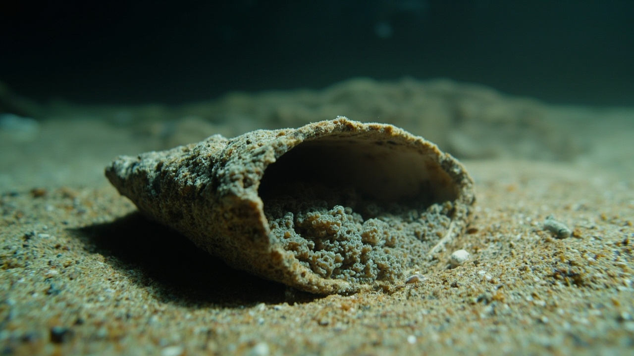 Imagen editorial generada por IA sobre Las conchas vacías abrieron un nuevo modo de vida en el mar hace 470 millones de años.