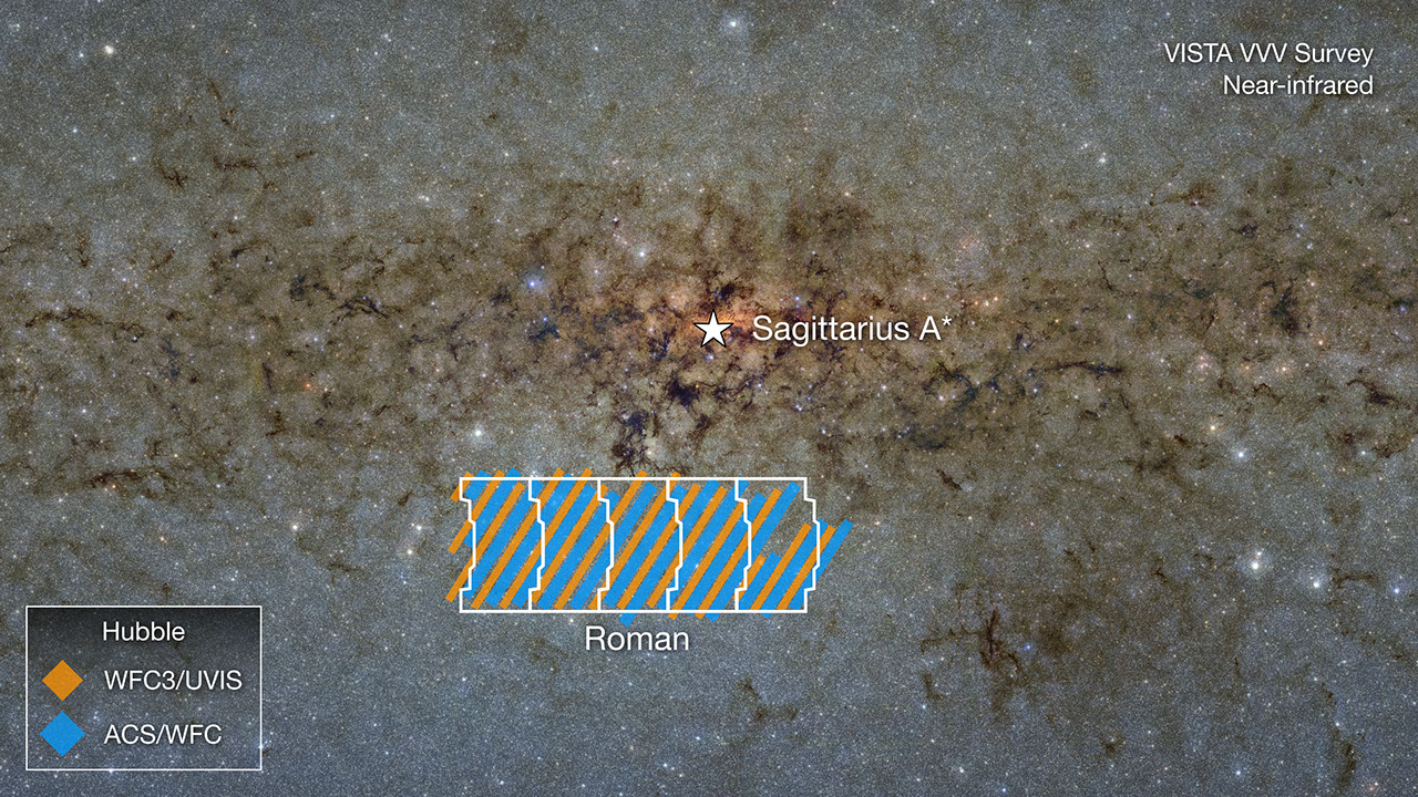 Campo estelar denso del bulbo de la Vía Láctea que Roman observará para buscar eventos de microlente gravitacional