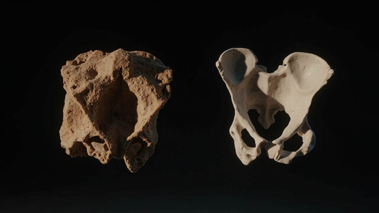 Imagen editorial generada por IA sobre La pelvis de los neandertales podría iluminar por qué hombres y mujeres caminan distinto.