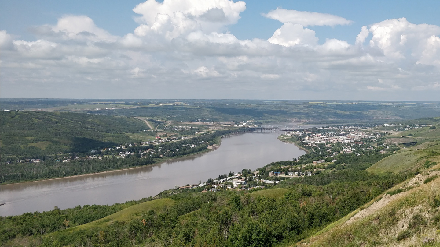 Vista de Peace River, en Alberta, una localidad vinculada en la nota fuente a sismos inducidos por actividades de extracción.